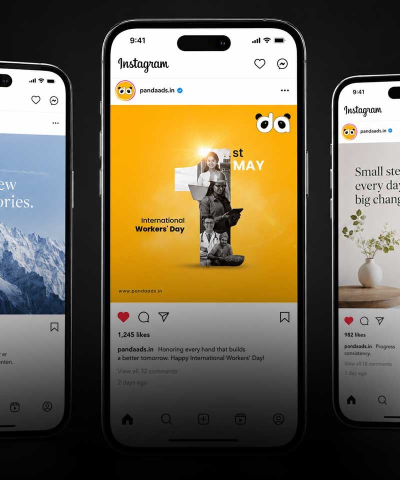 Panda social media creatives designed by OctoMonk agency